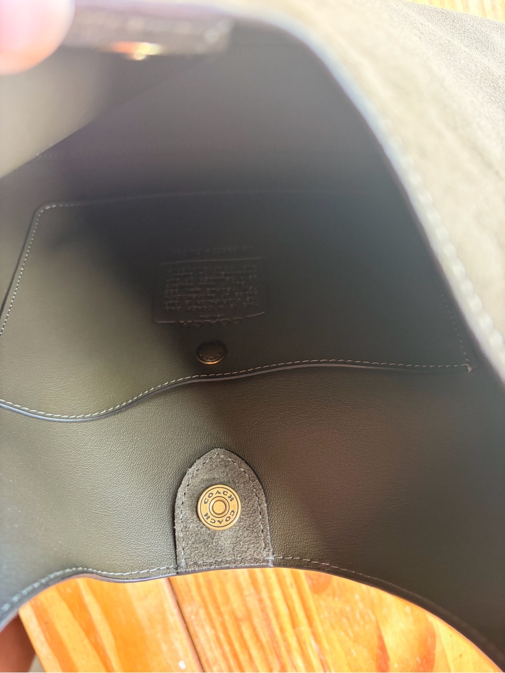 COACH Olive Green Brooklyn 28 Suede Shoulder Bag - Picture 4 of 8